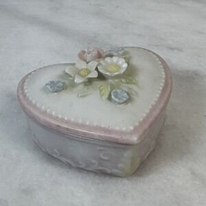 Libby Vintage Hart Shaped Trinket Box